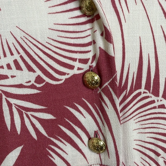 Torrid Shaded Palms Mini Rayon Slub Button Front Collared Dress Rose Size Large - Picture 5 of 13
